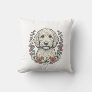 T-shirtontwerp met vintage bloemmotief en portret  kussen