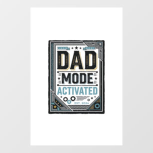 T-shirtontwerp met vintage gravure 'Dad Mode geact Raamsticker