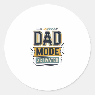 T-shirtontwerp met vintage gravure 'Dad Mode geact Ronde Sticker