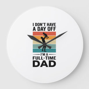 T-shirtontwerp voor fulltime papa met vintage graf grote klok