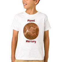 T-shirtontwerp voor kinderen met planeetnamen