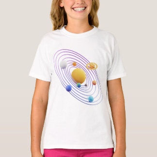 T-shirtontwerp voor kinderen met planeetnamen t-shirt
