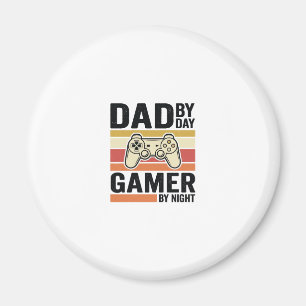 T-shirtontwerp voor vader-gamer met vintage contro magneet