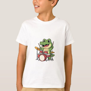 T-ShirtRockende Drummer Alligator Kinderen T-shirt