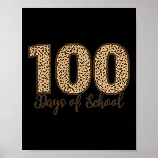 T - shirts Cheetah Leopard 100 dagen school Poster (Voorkant)
