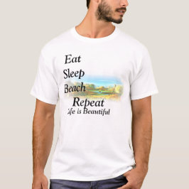 T-SHIRTS-Eat, Slaap, strand, herhalen, het leven i T-shirt