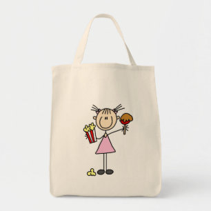 T-shirts en cadeaus met popcorn en suikerspin tote bag