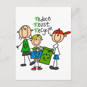 T-shirts en cadeaus met Reduce, Reuse, Recycle Briefkaart