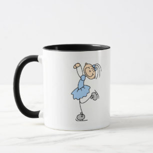 T-shirts en cadeaus met schaatsende vrouw in blauw mok