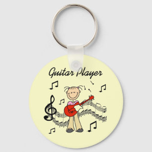T-shirts en cadeaus met stickfigure meisje gitaars sleutelhanger