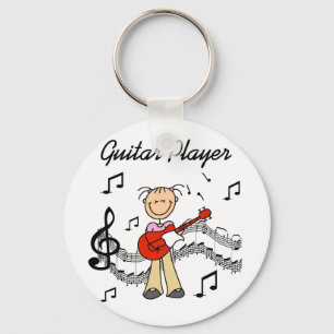 T-shirts en cadeaus met stickfigure meisje gitaars sleutelhanger