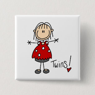 T-shirts en cadeaus voor aanstaande moeder van twe vierkante button 5,1 cm