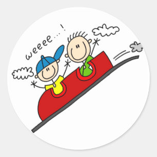 T-shirts en cadeaus voor achtbaanritten ronde sticker