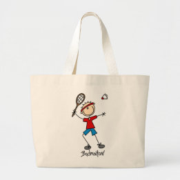 T-shirts en cadeaus voor badmintonspelers grote tote bag