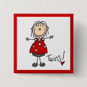 T-shirts en cadeaus voor een tweeling vierkante button 5,1 cm