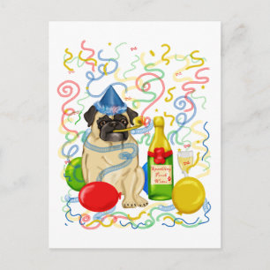 T - shirts en cadeaus voor  feestelijke pug briefkaart