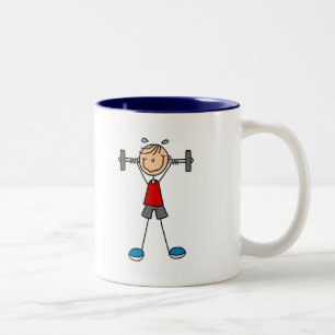T-shirts en cadeaus voor gewichtheffen tweekleurige koffiemok