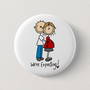 T-shirts en cadeaus voor het zwangere stel ronde button 5,7 cm