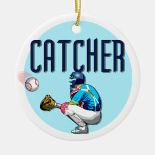 T-shirts en cadeaus voor honkbalcatchers keramisch ornament
