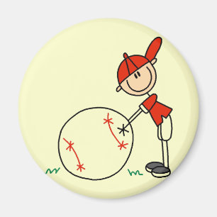 T-shirts en cadeaus voor jongens honkbal aanpassen magneet