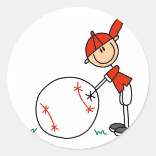 T-shirts en cadeaus voor jongens honkbal aanpassen ronde sticker