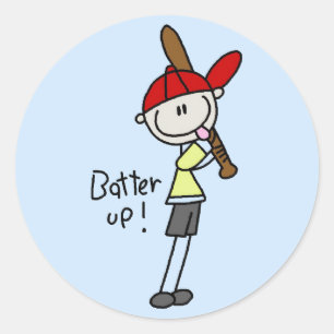 T-shirts en cadeaus voor jongens honkbal Batter Up Ronde Sticker