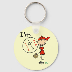 T-shirts en cadeaus voor jongens honkbal I'm 4 Sleutelhanger