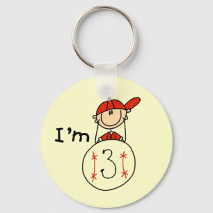 T-shirts en cadeaus voor jongenshonkbal Ik ben 3 Sleutelhanger