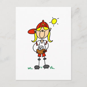 T-shirts en cadeaus voor meisjes honkbalspelers briefkaart