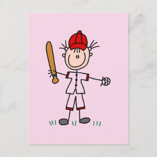 T-shirts en cadeaus voor meisjes honkbalspelers briefkaart