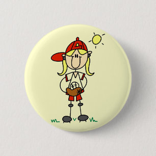 T-shirts en cadeaus voor meisjes honkbalspelers ronde button 5,7 cm