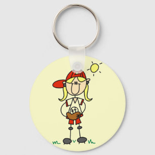 T-shirts en cadeaus voor meisjes honkbalspelers sleutelhanger