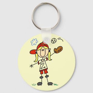 T-shirts en cadeaus voor meisjes honkbalspelers sleutelhanger