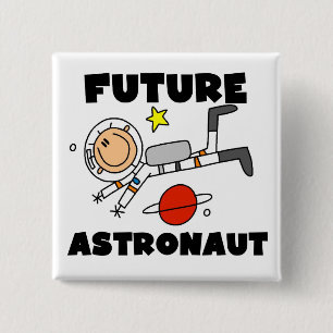 T-shirts en cadeaus voor toekomstige astronauten vierkante button 5,1 cm
