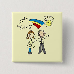 T-shirts en cadeaus voor toekomstige ouders vierkante button 5,1 cm
