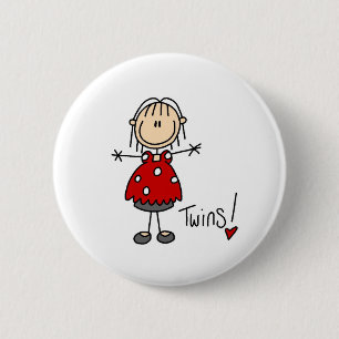 T-shirts en cadeaus voor tweeling ronde button 5,7 cm
