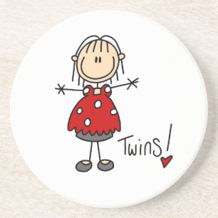 T-shirts en cadeaus voor tweeling zandsteen onderzetter