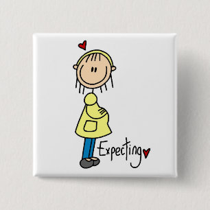 T-shirts en cadeaus voor zwangere vrouwen vierkante button 5,1 cm