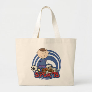 T-shirts en cadeautjes voor sportBoy Soccer Grote Tote Bag
