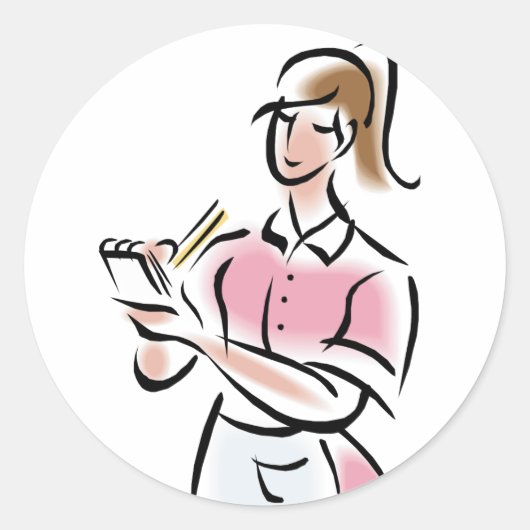 T-shirts en cadeautjes voor Waitress Ronde Sticker (Voorkant)