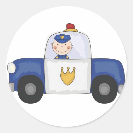 T-shirts en geschenken van politieagenten ronde sticker (Voorkant)