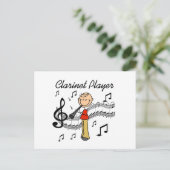 T-shirts en Gift van de Speler van de Klarinet van Briefkaart (Staand voorkant)