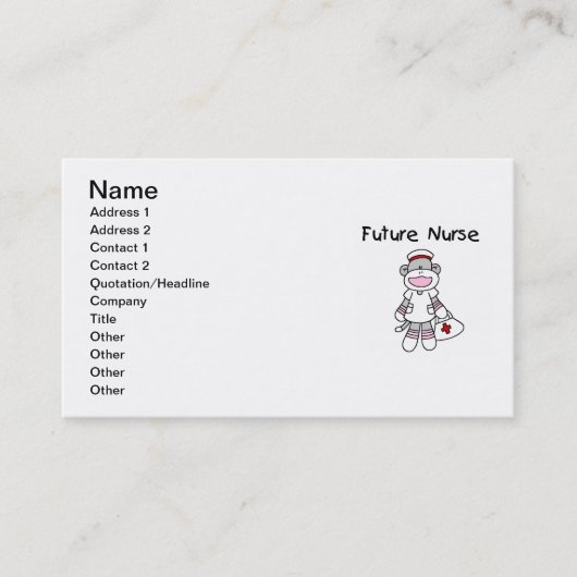T-shirts en Giften van de Verpleegster van de Aap Visitekaartje (Voorkant)