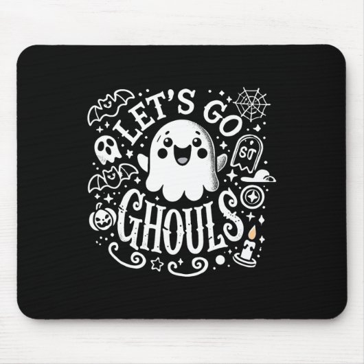 T - shirts Halloween Lets Go Ghouls Ghost Peuter V Muismat (Voorkant)