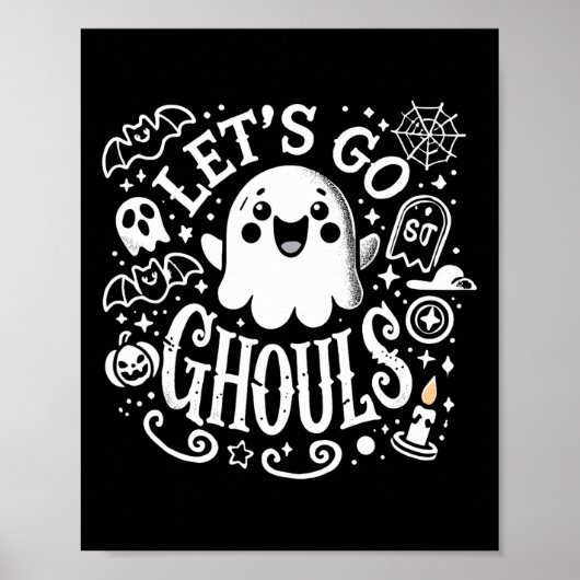 T - shirts Halloween Lets Go Ghouls Ghost Peuter V Poster (Voorkant)