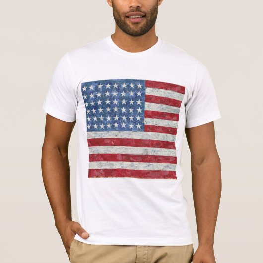T-shirts - handgeschilderde Amerikaanse vlag (Voorkant)