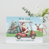 T - SHIRTS HET SEIZOEN KERSTSANTA SPEELT GOLF FEESTDAGENKAART (Staand voorkant)