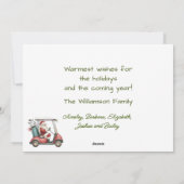 T - SHIRTS HET SEIZOEN KERSTSANTA SPEELT GOLF FEESTDAGENKAART (Achterkant)