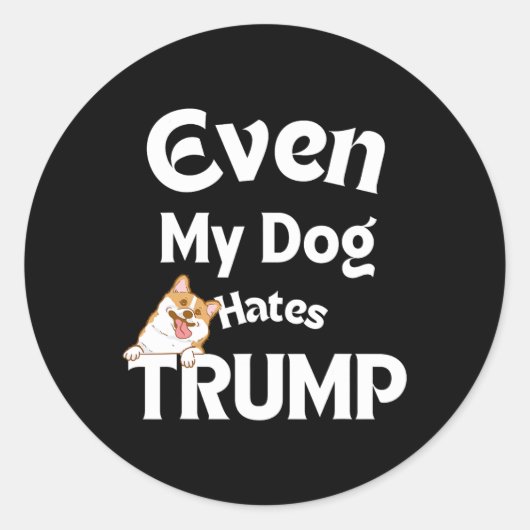 T - shirts hond haat Donald Ronde Sticker (Voorkant)