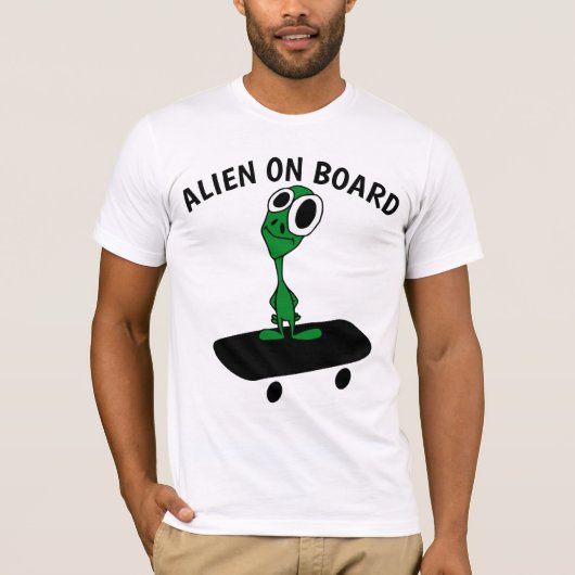 T-Shirts met buitenaardse skateboarders (Voorkant)